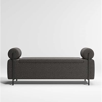 Banc de rangement noir pour meubles de couloir, grand banc de rangement, meuble