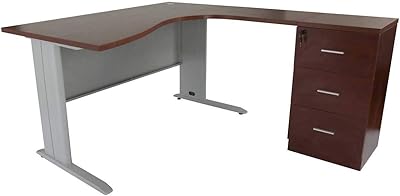 Bureau de poste de travail moderne mahmay stazione (120 cm, pomme cerise)