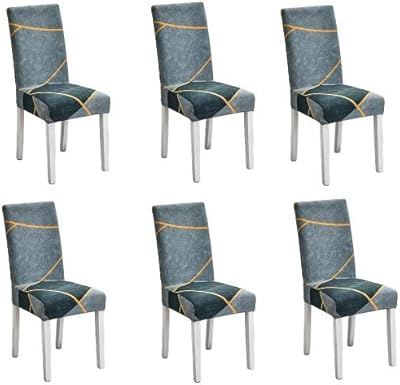 Housses de chaise de salle à manger extensibles universelles - ensemble de 4 et 6 | housses amovibles et lavables | housse de chaise décorative pour la maison, le bureau et plus (style 17, 6). Vos marques préférées à prix réduits sur Diaytar