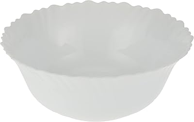 Bol de service en opale cannelée blanche borosil lara, 8" (20 cm), blanc