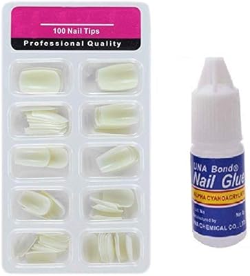 Faux ongles en acrylique blanc femiza pour nail art lot de 100 avec