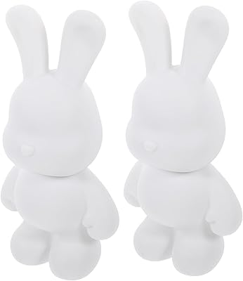 Bunny toys 2 pièces banque d'embryons de lapin blanc pour enfants - figurines pour enfants figurine de l'année du lapin figurine d'animal vierge tirelire incassable ensemble de pièces de dessin en vinyle. Le meilleur du e-commerce discount réuni sur Diaytar