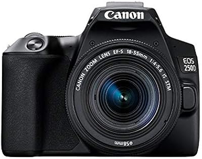 Objectif canon eos 250d + canon ef-s 18-55mm f/4-5.6 is stm - noir
