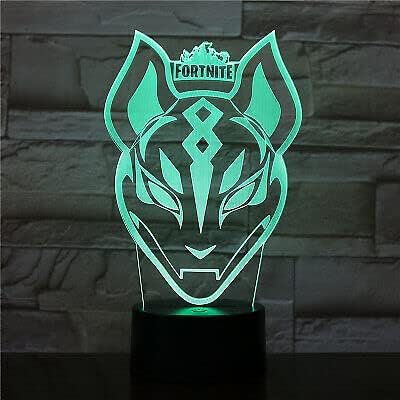 Lampe de table de nuit led 3d 7 couleurs, lumières d'illusion d'optique fortnite