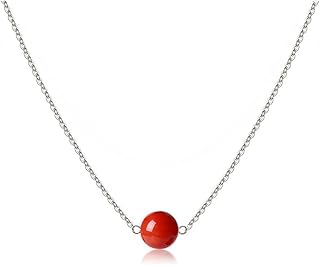 Collier en pierre d'agate naturelle ronde 8 mm, collier avec pendentif en cristal