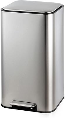 Danube home : poubelle à pédale falcon 30l en acier inoxydable, fermeture douce