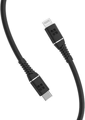 Câble usb type-c vers lightning certifié apple promate avec alimentation 20 w, synchronisation