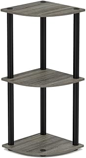 Étagère de présentation polyvalente à 3 niveaux frono turn n tube, chêne français/noir