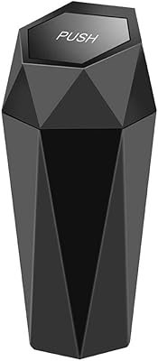 Poubelle de voiture avec couvercle, nouvelle poubelle étanche au design diamant, petite poubelle