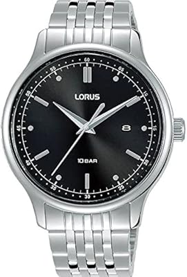 Montre à quartz analogique-numérique unisexe loros avec bracelet en résine rh901nx9, noir, bracelet