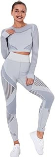 Combinaison de yoga respirante pour femme, ensemble 2 pièces haut et pantalon d'entraînement