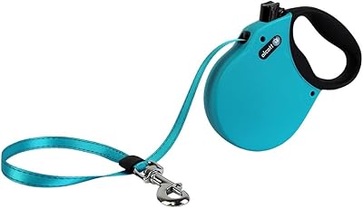 Laisse rétractable réfléchissante adventure 4,6 m, grande pour chiens jusqu'à 50 kg, bleue
