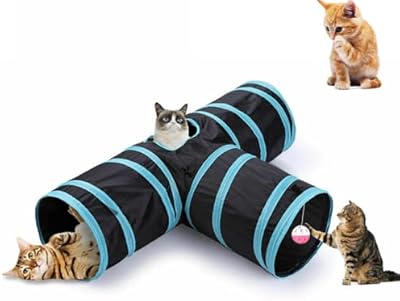 Jouet tunnel pour chat pliable à 3 voies, jouets de lapin de divertissement