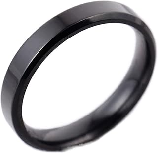 Hopeys bague pour homme double biseauté miroir brillant bague en acier titane