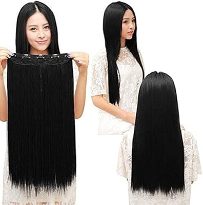 Extension de cheveux longs ondulés d'une seule pièce avec 5 clips convient aux