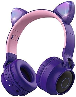 Casque bluetooth sans fil badum pour enfants avec contrôle du volume, lumière led