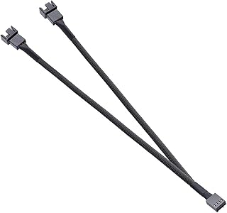 Câble répartiteur de ventilateur pwm 4 broches 1 à 2 voies, manchon noir