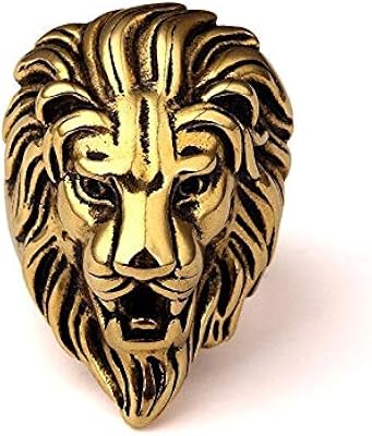 Bijoux 100% acier inoxydable, bague plaquée or 18 carats pour garçons et hommes