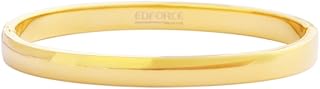 Bracelet edforce pour femme en acier inoxydable plaqué or 18 carats, détail ovale