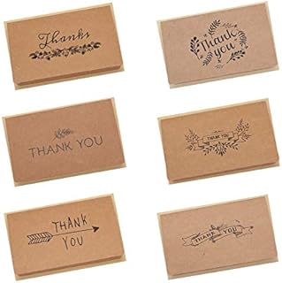 Petite carte de voeux de remerciement en papier kraft ancien avec enveloppe 6pcs/lot