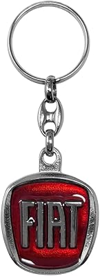 Porte-clés en métal avec logo officiel fiat 21236, rouge, taille unique