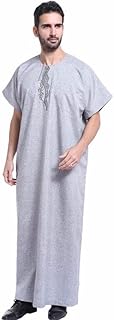Jenny nouvelle abaya islamique à manches courtes pour hommes, jubba thobe du moyen-orient