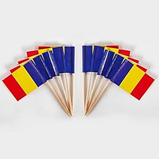 Drapeaux cure-dents jafed avec motif drapeau roumain de cyps, 100 pièces mini décorations