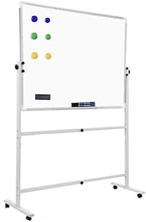 Tableau blanc magnétique effaçable à sec avec support mobile 90 x 120 cm