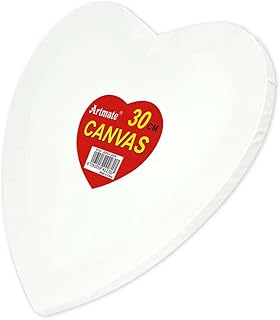 Toile tendue en forme de cœur art mate, taille 30 cm