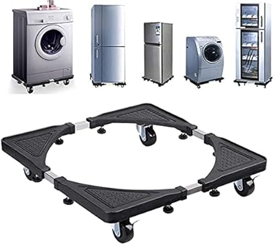 Base réglable multifonctionnelle touchionix avec plateau/tambour à roulettes pour lave-linge, sèche-linge, réfrigérateur, armoire