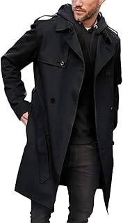 Trench-coat long coupe slim avec ceinture à double boutonnage et revers cranté