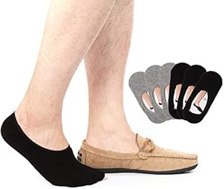 6 paires de chaussettes mocassins invisibles antidérapantes fines pour hommes, noir et gris