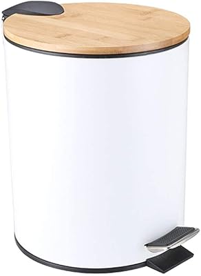 Poubelle à compost à pédale de cuisine amateur avec couvercle en bambou