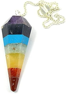 Pendule en cristal naturel des sept chakras rebay - pendule de guérison de la somnolence, pierre. Votre shopping simplifié de A à Z avec Diaytar