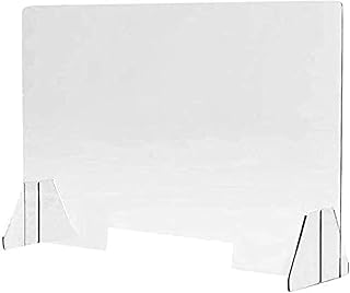 Bouclier de bureau de caisse en acrylique de différentes tailles avec support