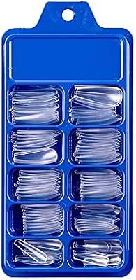 100pcs faux ongles transparents longs cercueils design ballerine utilisés pour les salons