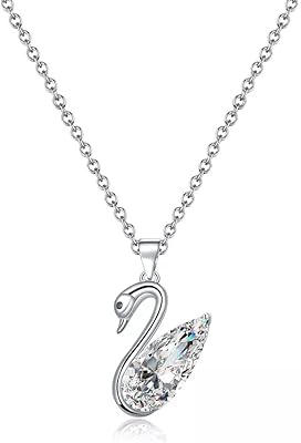 Collier de luxe en forme d'abeille cygne en argent sterling 925 pour femme