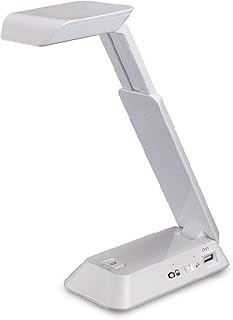 Lampe de bureau à bras oscillant yeux led table charge