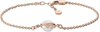 Emporio armani, bracelet femme en argent sans pierres précieuses, or rose, longueur intérieure