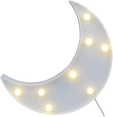 Veilleuse led au design lune scintillante, alimentée par batterie, décoration murale pour salon