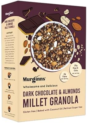Granola au chocolat noir et millet aux amandes, 350g