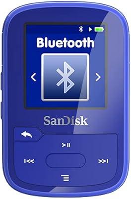 Lecteur mp3 bluetooth portable sandisk clip sport plus, 32 go - bleu