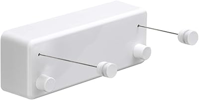 Corde à linge rétractable bassie en abs + sécheuse en aluminium avec double