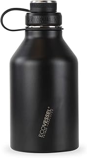 Bouteille d'eau d'un demi-gallon en acier inoxydable à double bouchon ecovacil, bouteille d'eau