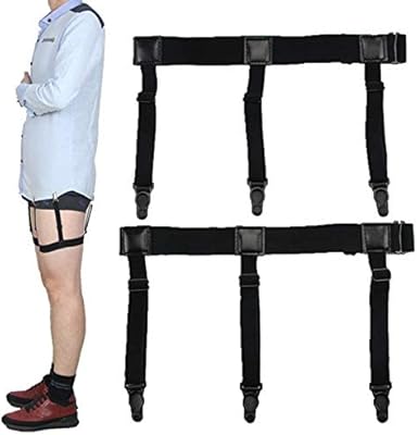 Support de chemise élastique réglable pour hommes avec boucle de verrouillage antidérapante