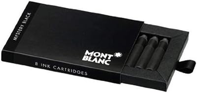 Cartouches d'encre pour stylo plume noir mont blanc, 8 pièces par boîte