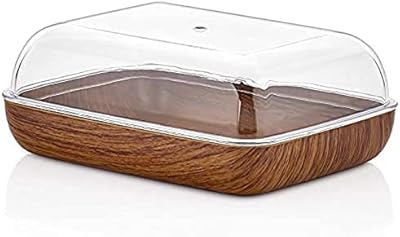 Support à gâteaux en bois evelyn avec dôme en acrylique, plateau de service