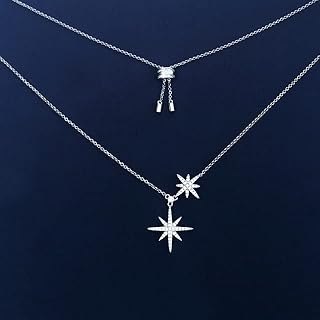 Collier pendentif de luxe en argent 925 en forme d'étoile de cèdre