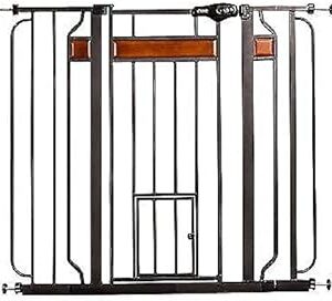 Barrière pour animaux extra surélevée carlson pet products avec petite porte, design d'intérieur, noire. Diaytar Sénégal : Innovation digitale et prix attractifs