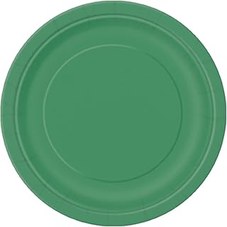 Assiette ronde émeraude unique, 20 pièces, taille 7 pouces, vert, 31864